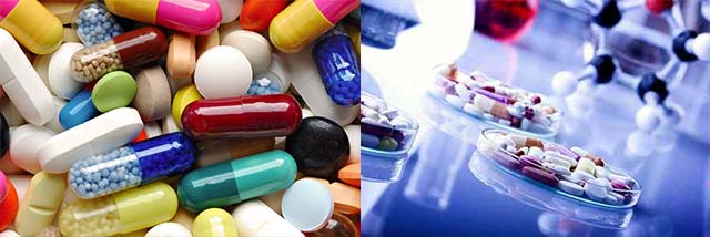 Много разных таблеток и антибиотиков