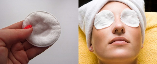 Антисептическое средство на ватном диске и на глазах