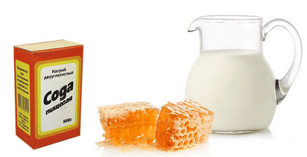Полоскание горла содой медом и молоком
